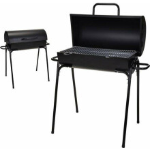 Oil Drum Charcoal Barbecue with Lid Outdoor Garden Patio Large Steel BBQ Grill