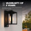 Ledvion - Wall Lamp Square White Sensor Black, IP44, E27, Black Wall Lamp Outdoor, 4