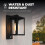 Ledvion - Wall Lamp Square White Sensor Black, IP44, E27, Black Wall Lamp Outdoor, 5