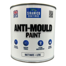 SIRAMICO COATINGS Anti-Mould Paint | 1 Litre | Superior 10 Year Anti Mould Resistant Paint for Bathrooms, Kitchens, Walls and Ceilings - Easy Brush &