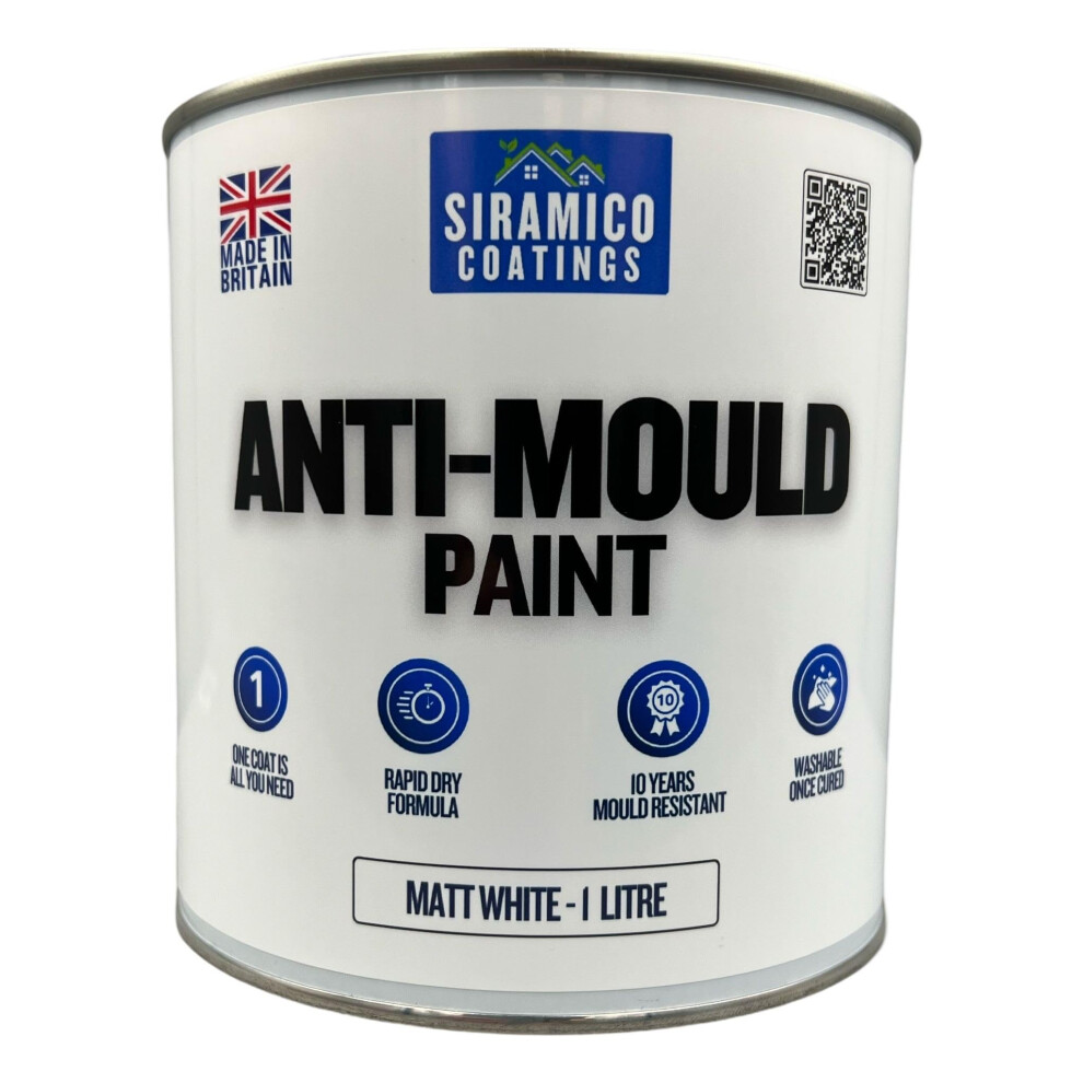 Siramico Coatings Anti-Mould Paint - White / 1L - Image 2