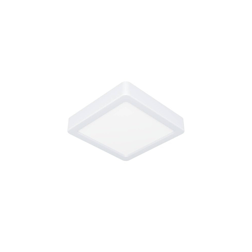 Eglo Led Ceiling Light Fitting Fueva 6, Square Ceiling Lamp, Bathroom Lighting, Flush Luminaire Made Of Plastic In White, Warm White-Cold White, Ip44,