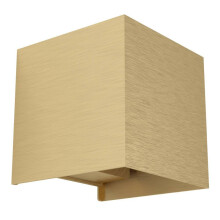 Eglo LED Indoor Wall lightValmontone, Wall lamp Cube with indirect up and Down Light, Wall uplighter for Bedroom and Living Room, Brass-Coloured