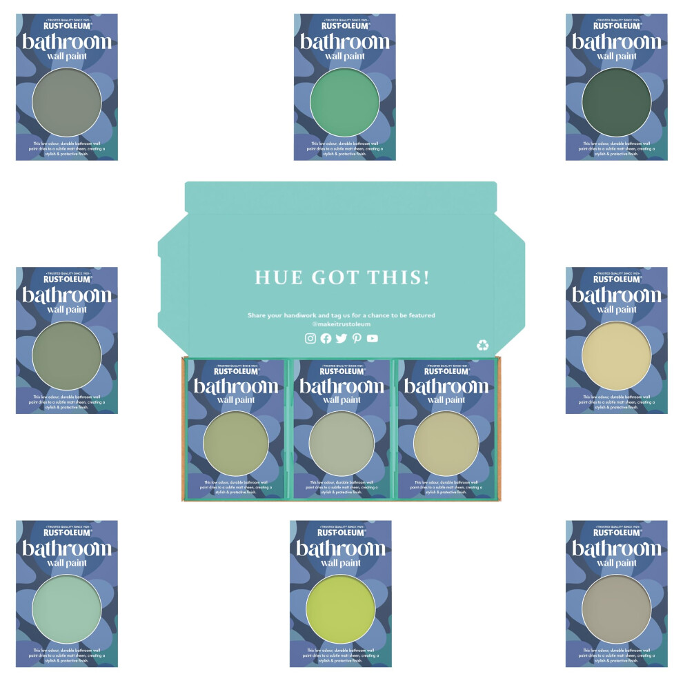 Rust-Oleum Bathroom Wall Paint in Matt Finish - Rich Greens Tester Box