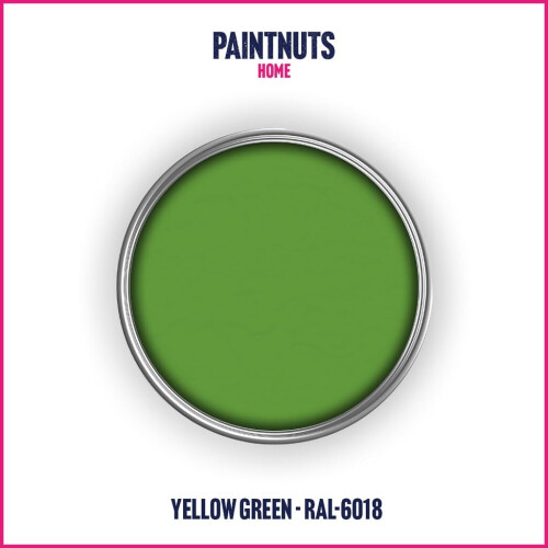 PaintNuts Kitchen Cupboard Paint - RAL-6018 - YELLOW GREEN Gloss 500ml Tin 1