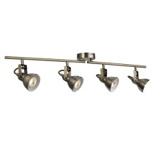 Searchlight 1544AB Focus Antique Brass Vintage Adjustable Split Bar 4 Lamp Spot Light | 4 x GU10 Bulbs Required (Not Included) | Car Air Freshener