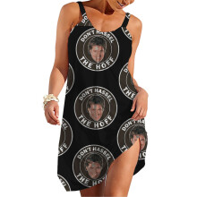 (David Hasselhoff Don't Hassel The Hoff With Kitt In Knight Rider_11719) Women's Summer Dresses Casual Sleeveless Elastic Skirt with Straps Sundresses Vacation Beach Cover Up Dress Tshirt- Stylish & Comfortable