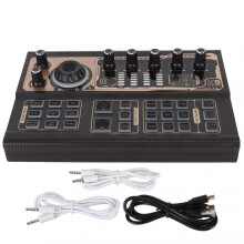 Audio Mixer, Innovative Sound Effects Board with Real-Time Monitoring & Noise Reduction, Karaoke Singing Made Easy for Streaming, Podcasting & More,