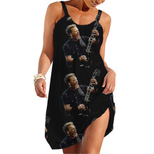 (Metallica Designs Newer Gets Old_11625) Women's Summer Dresses Casual Sleeveless Elastic Skirt with Straps Sundresses Vacation Beach Cover Up Dress Tshirt- Stylish & Comfortable