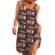 (Nutella_5122) Women's Summer Dresses Casual Sleeveless Elastic Skirt with Straps Sundresses Vacation Beach Cover Up Dress Tshirt- Stylish & Comfortable