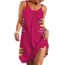 (Walkers Prawn Cocktail Crisps Design_6649) Women's Summer Dresses Casual Sleeveless Elastic Skirt with Straps Sundresses Vacation Beach Cover Up Dress Tshirt- Stylish & Comfortable