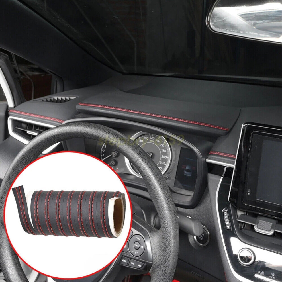 Leather Decor Car Dashboard Line Strip Sticker Moulding Trim Accessories New Red 6963793770403