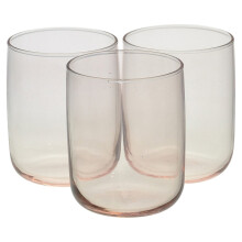 (12xPink 270ml Glasses) 280/365ml Modern Drinking Coloured Glasses Water Dining Juice Tumbler
