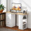 Homcom (White) HOMCOM 120cm Computer Desk, Study Table with 3 Shelf & Drawers 1