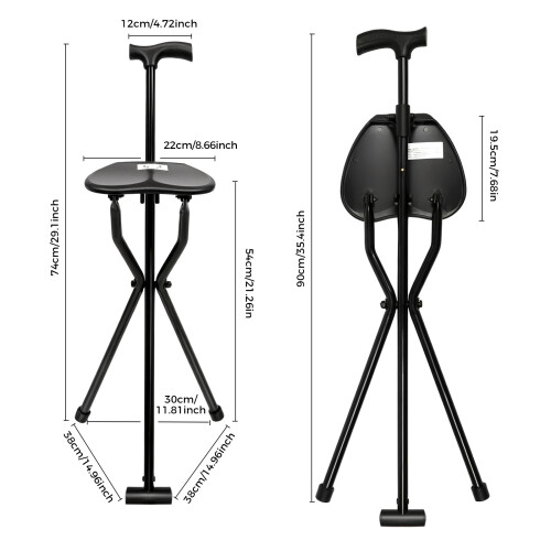 Folding Cane with Seat Multi-purpose 35.4 Inches 1