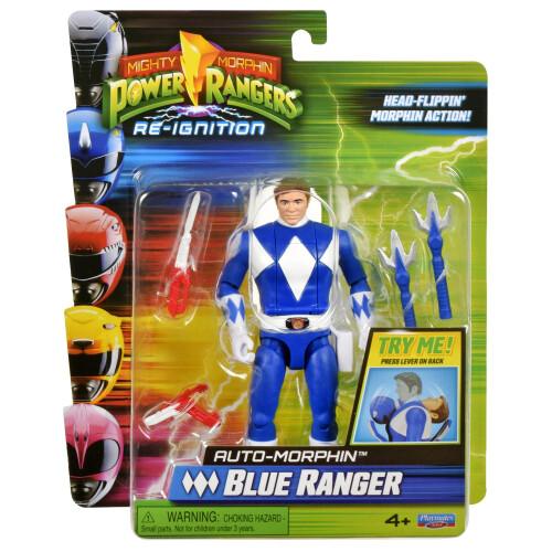 Mighty Morphin Power Rangers BLUE RANGER Figurine articulée Auto-Morphin