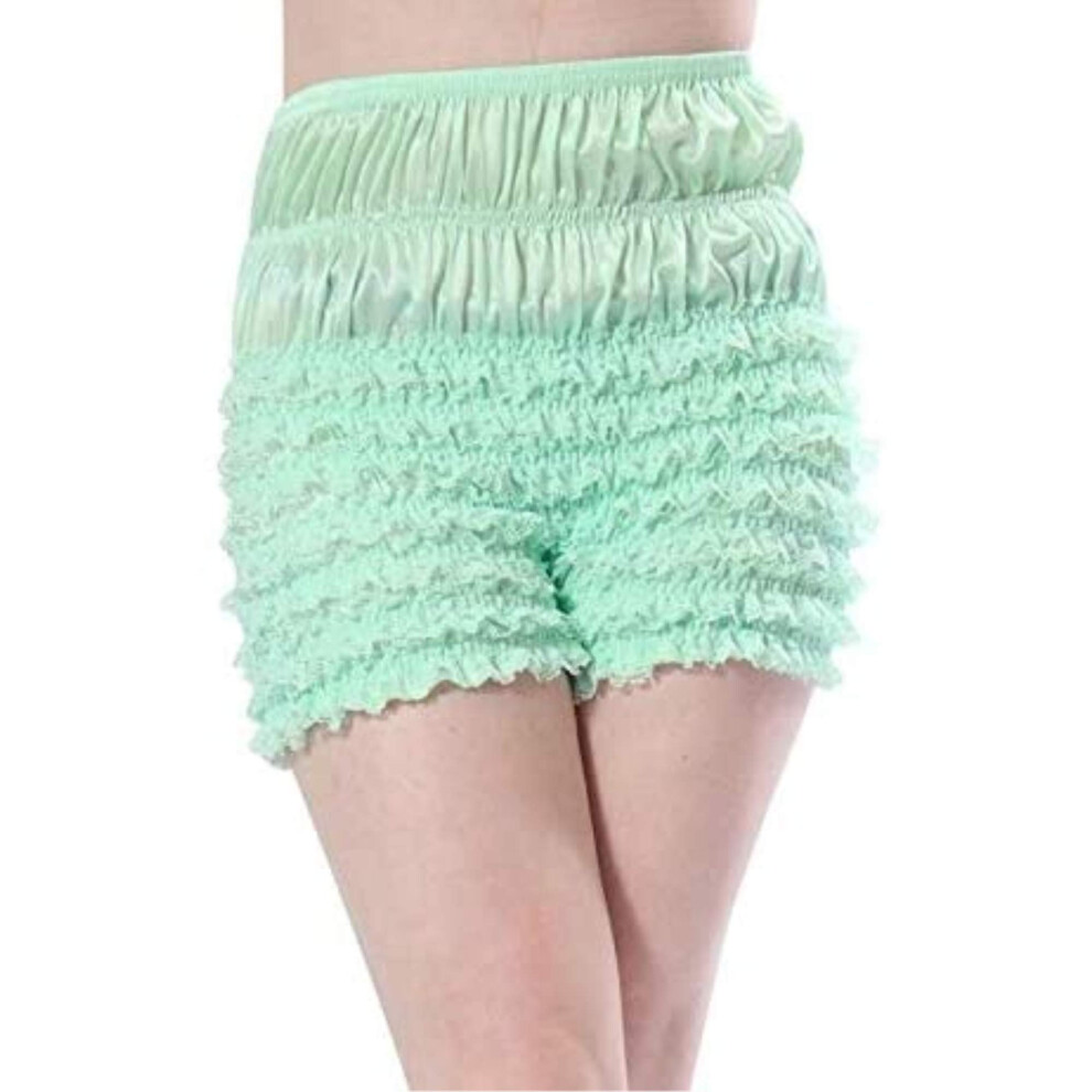Culotte sexy    volants Malco Modes pour femme, tanga de danse, bloomer, shorty (vert clair, taille XS)