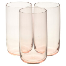 (6xPink 365ml Glasses) 280/365ml Modern Drinking Coloured Glasses Water Dining Juice Tumbler