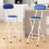 MCC (BLUE, PACK OF 2) Folding Bar Stools Breakfast Kitchen Restaurant 2