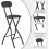 MCC (BLACK, PACK OF 4) Folding Bar Stools Breakfast Kitchen Restaurant 4