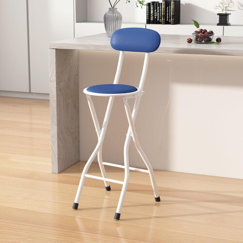 MCC (BLUE, PACK OF 1) Folding Bar Stools Breakfast Kitchen Restaurant 1