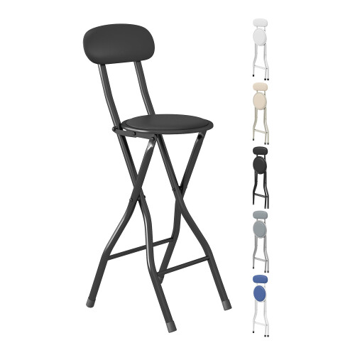 MCC (BLACK, PACK OF 1) Folding Bar Stools Breakfast Kitchen Restaurant