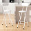 MCC (WHITE, PACK OF 2) Folding Bar Stools Breakfast Kitchen Restaurant 2