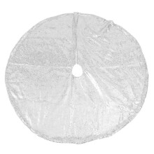 Sequin Tree Skirt Christmas Tree Decoration Silver 122*122cm Film Debris Concealer 1Pcs