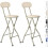 MCC (BEIGE, PACK OF 2) Folding Bar Stools Breakfast Kitchen Restaurant 1