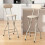 MCC (BEIGE, PACK OF 2) Folding Bar Stools Breakfast Kitchen Restaurant 2