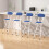 MCC (BLUE, PACK OF 4) Folding Bar Stools Breakfast Kitchen Restaurant 2