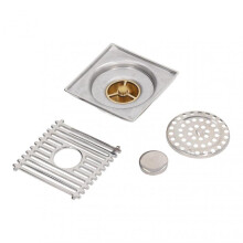Pop-up Drain Stainless Steel, Odor Proof Floor Drain with Gravity Spring Design for Automatic Opening and Sealing, Seamless Invisible Look All-in-One