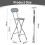 MCC (GREY, PACK OF 2) Folding Bar Stools Breakfast Kitchen Restaurant 3
