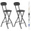 MCC (BLACK, PACK OF 2) Folding Bar Stools Breakfast Kitchen Restaurant 1