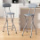 MCC (GREY, PACK OF 2) Folding Bar Stools Breakfast Kitchen Restaurant 2