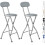 MCC (GREY, PACK OF 2) Folding Bar Stools Breakfast Kitchen Restaurant 1