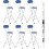 MCC (BLUE, PACK OF 6) Folding Bar Stools Breakfast Kitchen Restaurant 1