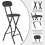 MCC (BLACK, PACK OF 2) Folding Bar Stools Breakfast Kitchen Restaurant 3