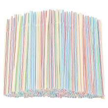 (1500pcs) 1000 Pcs Flexible Plastic Straws Striped Multi Colored Disposable Straw