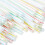 (1500pcs) 1000 Pcs Flexible Plastic Straws Striped Multi Colored Disposable Straw 4