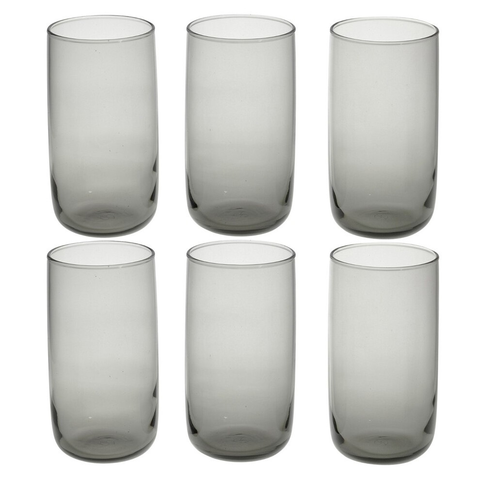 Queensway Home & Dinning (6Xdark Grey 365Ml Glasses) 280/365Ml Modern Drinking Coloured Glasses Water Dining Juice Tumbler