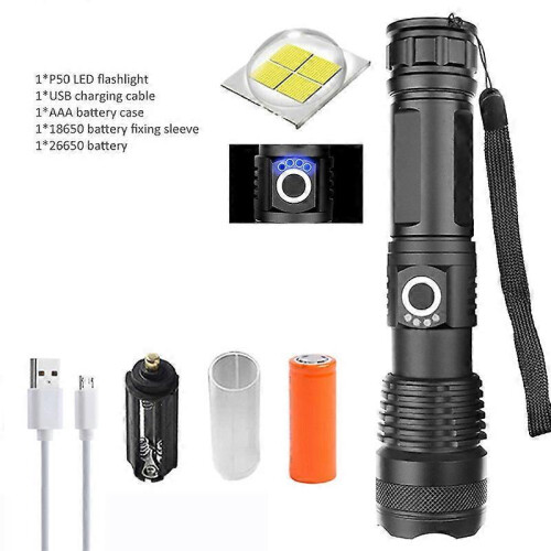 Mini Straight Tube Light Strong Light Flashlight Outdoor Flashlight with USB Cable 1