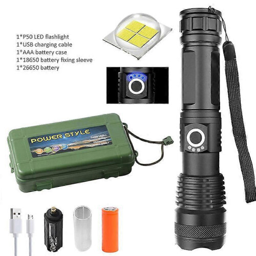 Mini Straight Tube Light Strong Light Flashlight Outdoor Flashlight with USB Cable