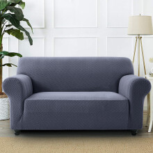 (2 Seater, Blue Grey Spandex Sofa Cover) Spandex Sofas Covers Protectors 1/2/3/4 Seater