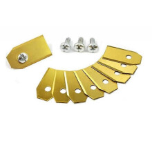 (Gold) 45pcs Replacement Robotic Lawn Mower Blade Robotic Mower Stainless Steel One Hole Blade