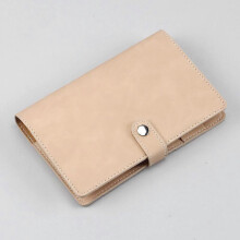 (Khaki) A6 PU Leather Notebook Binder Refillable A6 Inner Filler Papers Cover with Magnetic Buckle Closure