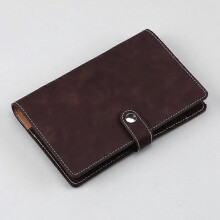 (Brown) A6 PU Leather Notebook Binder Refillable A6 Inner Filler Papers Cover with Magnetic Buckle Closure