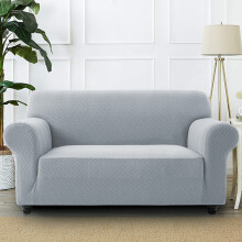 (2 Seater, Silver Spandex Sofa Cover) Spandex Sofas Covers Protectors 1/2/3/4 Seater