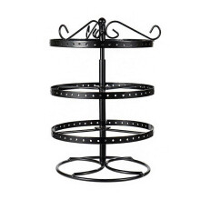 Elegant Decorative Jewelry Stand for Multiple Items, Rotating Earring Organizer with Large Capacity for Easy Viewing And Space-saving Design (Black)