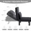 MCC (SINGLE, BLACK) 4 in 1 Folding Sofa Bed Convertible Lounge Chair 4